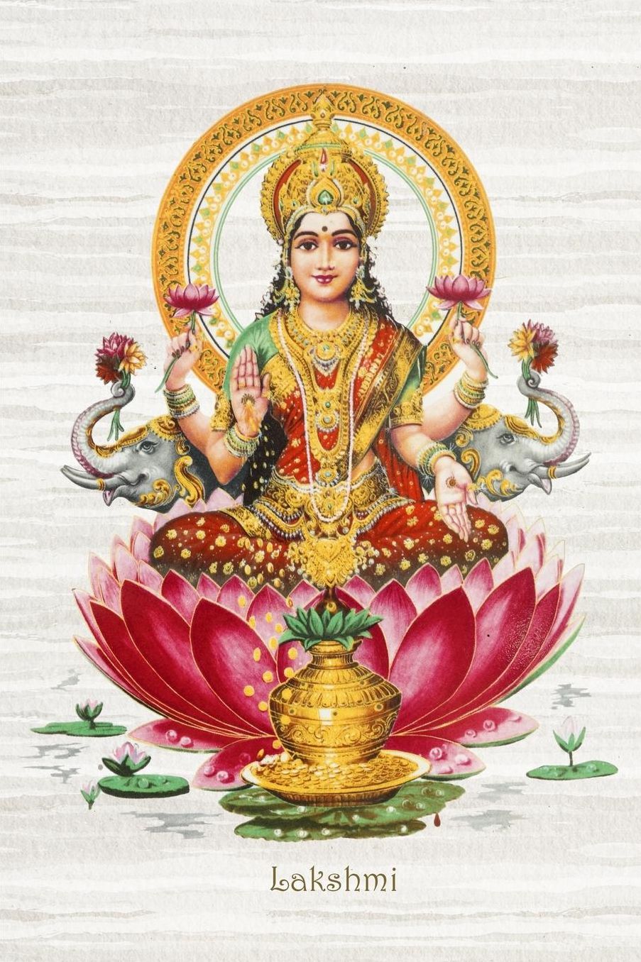 Lakshmi: 200-Page Blank Writing Journal with the Hindu Goddess of Wealth, Fortune and Prosperity on the Cover (6 X 9 Inches)