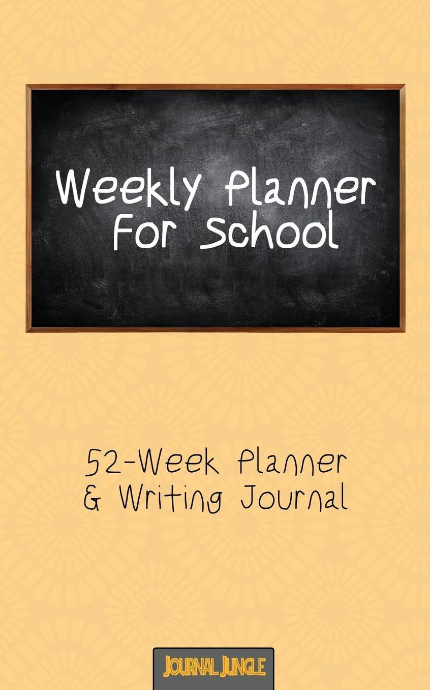 Weekly Planner for School: 52 Week Planner & Writing Journal With Chalkboard Cover (5x8 Inches / Yellow)