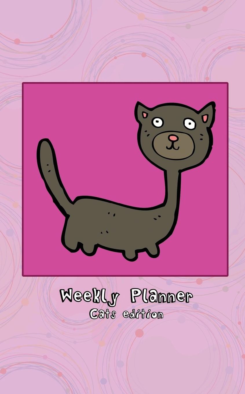 Weekly Planner Cats Edition: 52 Week Weekly Planner for Kids - 5x8 Inches (Slim Trim) + To Do List + Notebook (Pink & Purple)