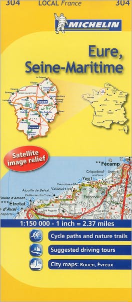Michelin Map France: Eure, Seine-Maritime 304