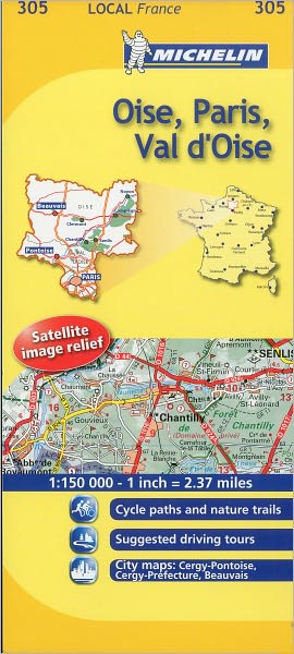 Michelin Map France: Oise, Paris, Val d'Oise 305