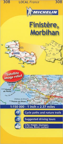 Michelin Map France: Finistre, Morbihan 308
