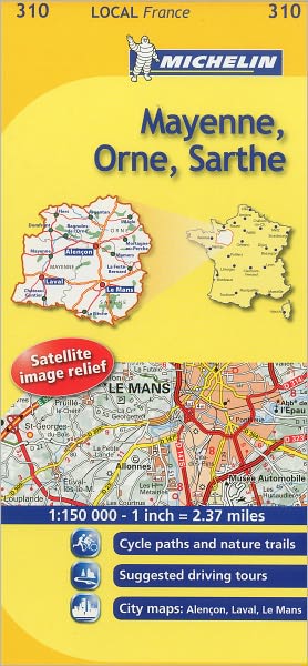 Michelin Map France: Mayenne, Orne, Sarthe 310