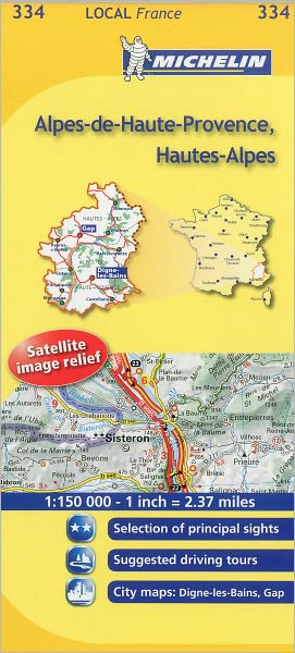 Michelin Map France: Alpes-de-Haute-Provence, Hautes-Alpes 334