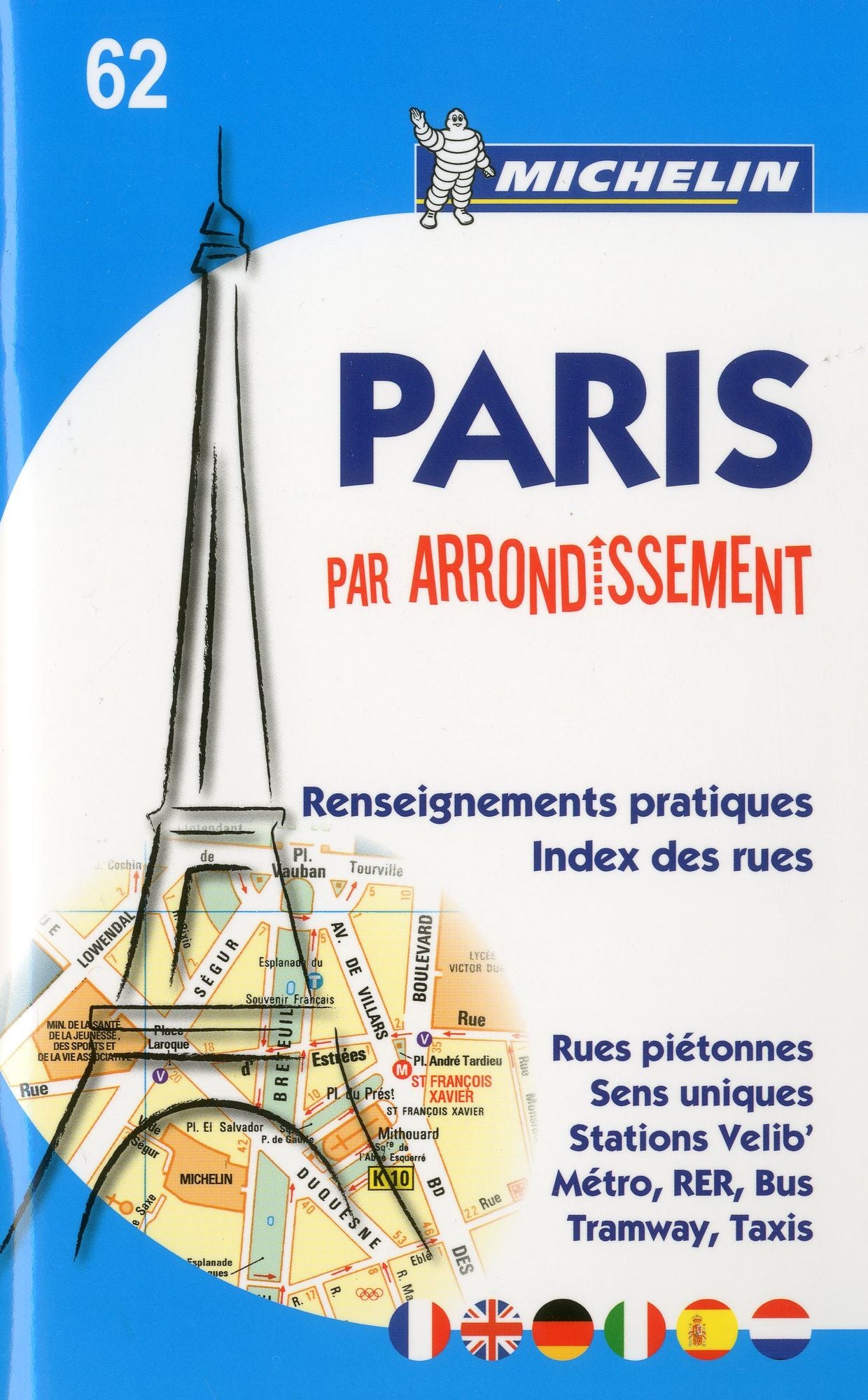 Michelin Paris by Arrondissements (saddle-stitched) No. 62, 1e