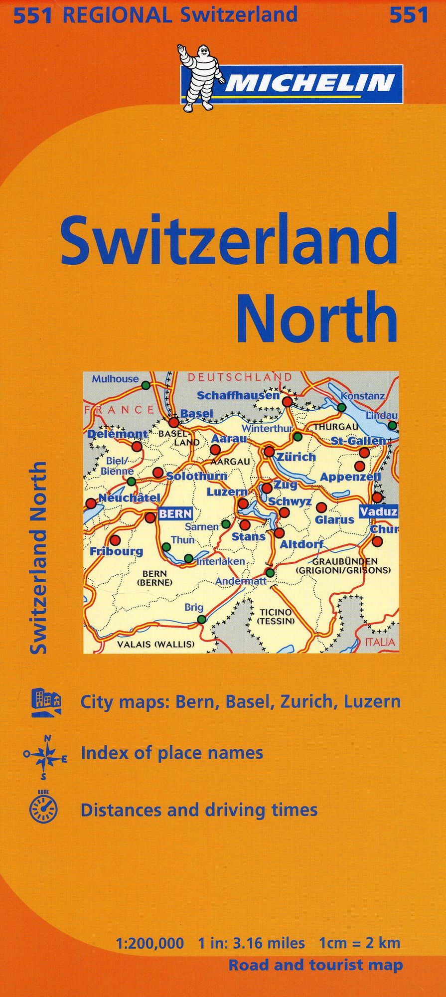 Michelin Switzerland: North Map 551