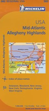 Michelin USA: Mid-Atlantic, Allegheny Highlands Map 582