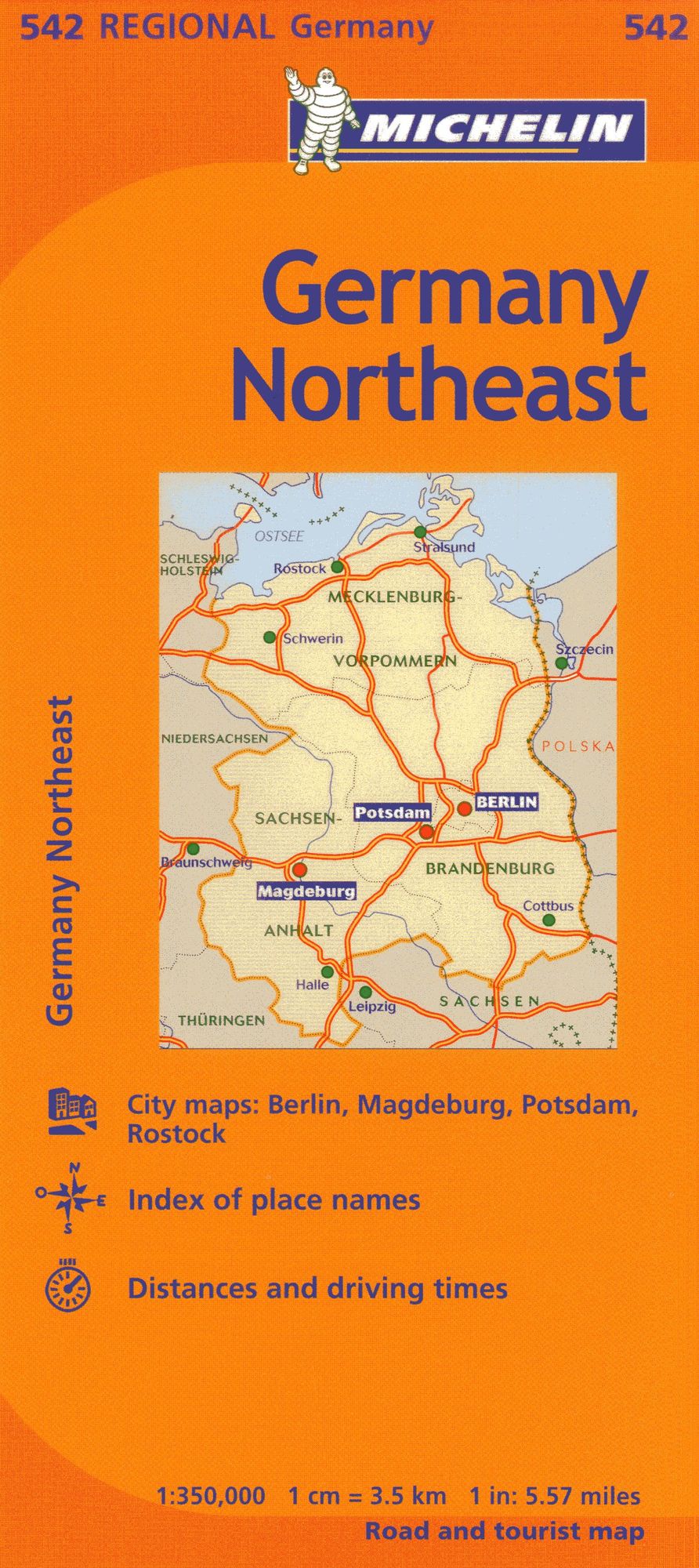 Michelin Germany Northeast Map 542