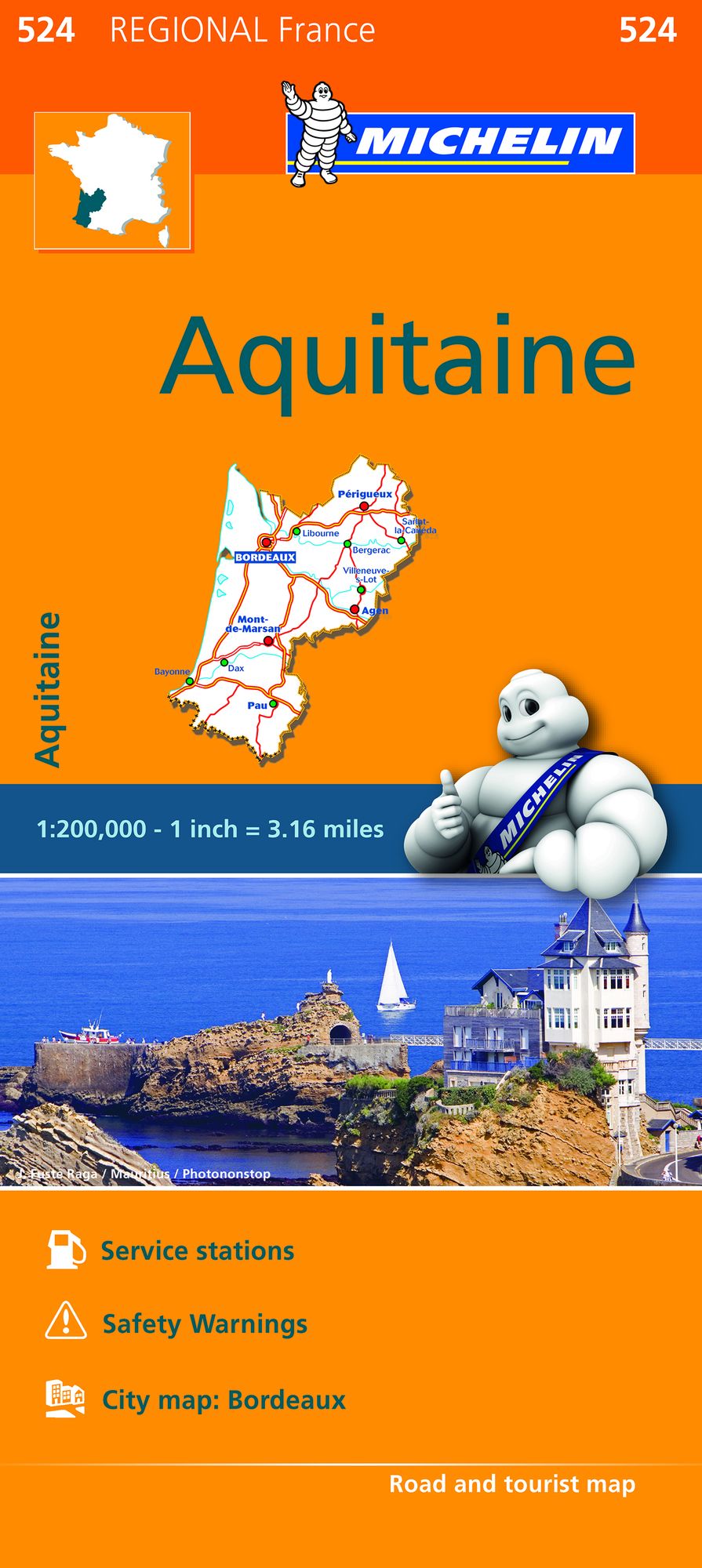 Michelin Regional Maps: France: Aquitaine Map 524