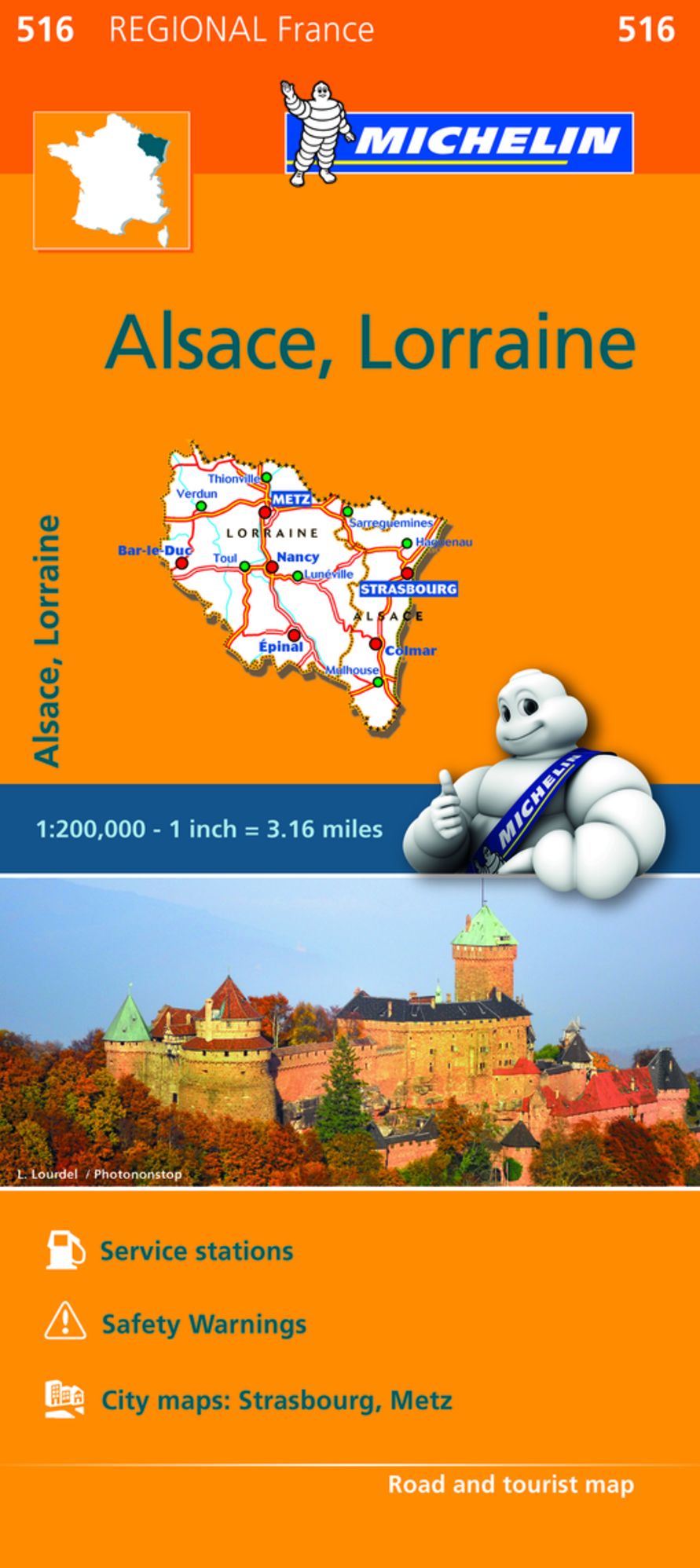 Michelin Regional Maps: France: Alsace, Lorraine Map 516