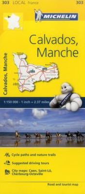 Michelin FRANCE Calvados, Manche Map 303