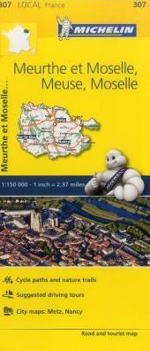 Michelin FRANCE: Meurthe et Moselle, Meuse, Moselle Map 307