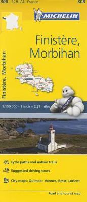 Michelin FRANCE: Finistere, Morbihan Map 308