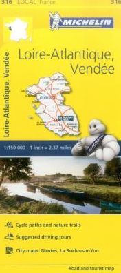 Michelin FRANCE: Loire-Atlantique, Vendee Map 316