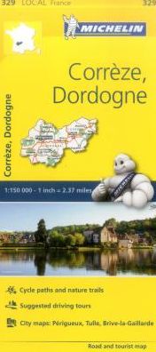 Michelin FRANCE: Corrèze, Dordogne Map 329