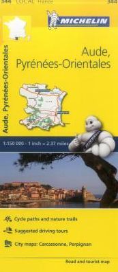 Michelin FRANCE Aude, Pyrenees-Orientales Map 344