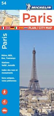 Michelin Paris Street Map + Index Map 54