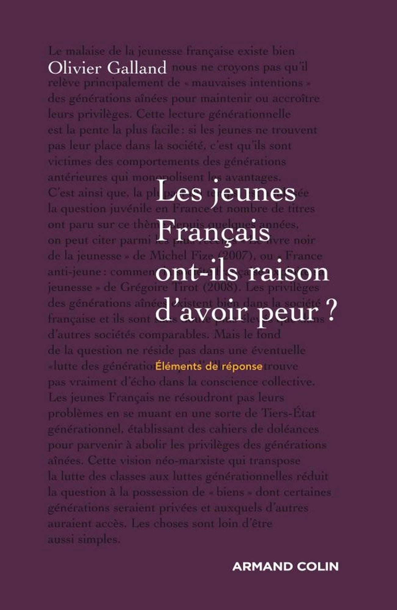 Les jeunes Français ont-ils raison d'avoir peur ?: Éléments de réponse