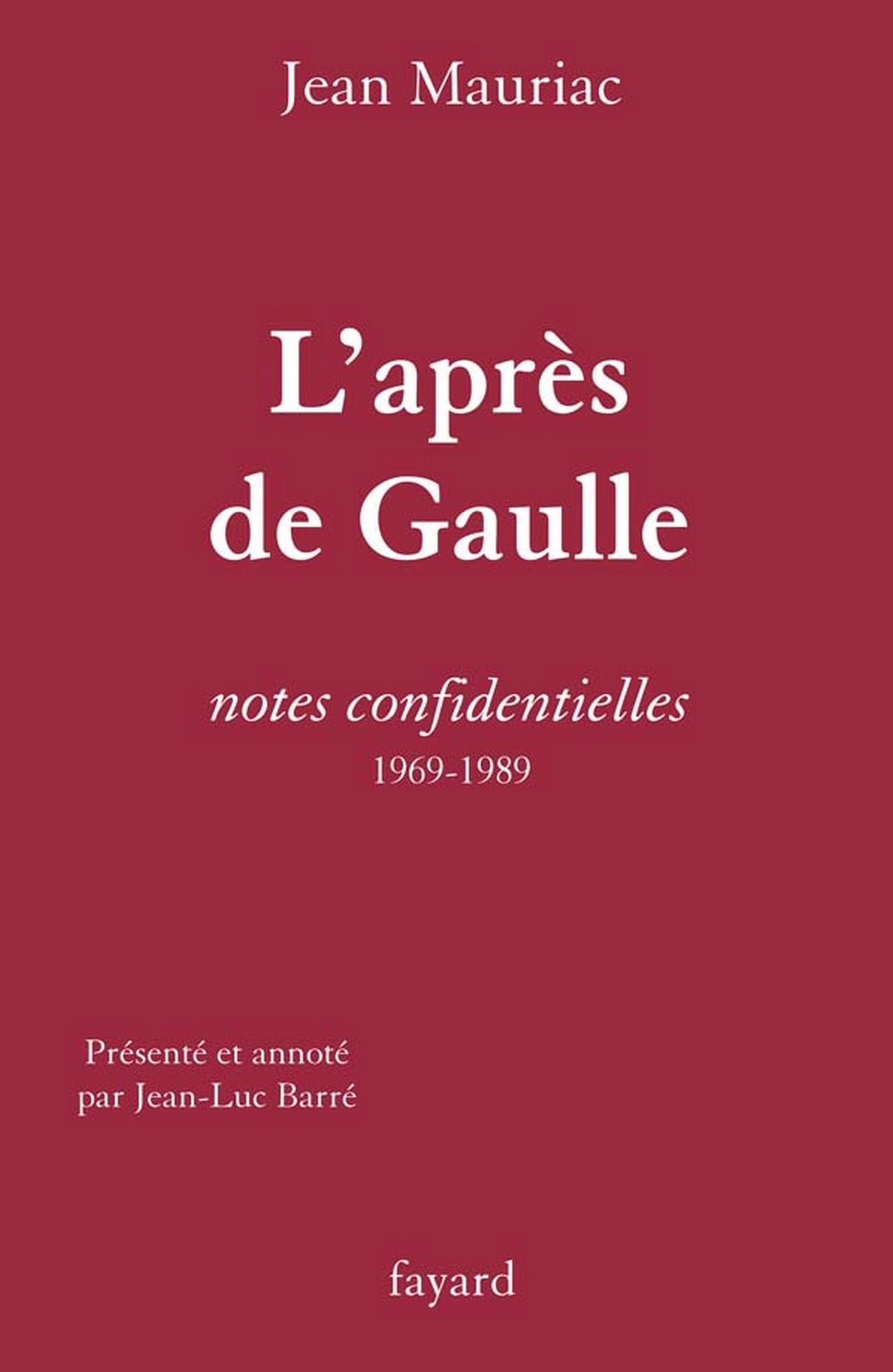 L'Après de Gaulle: Notes confidentielles (1969-1989)