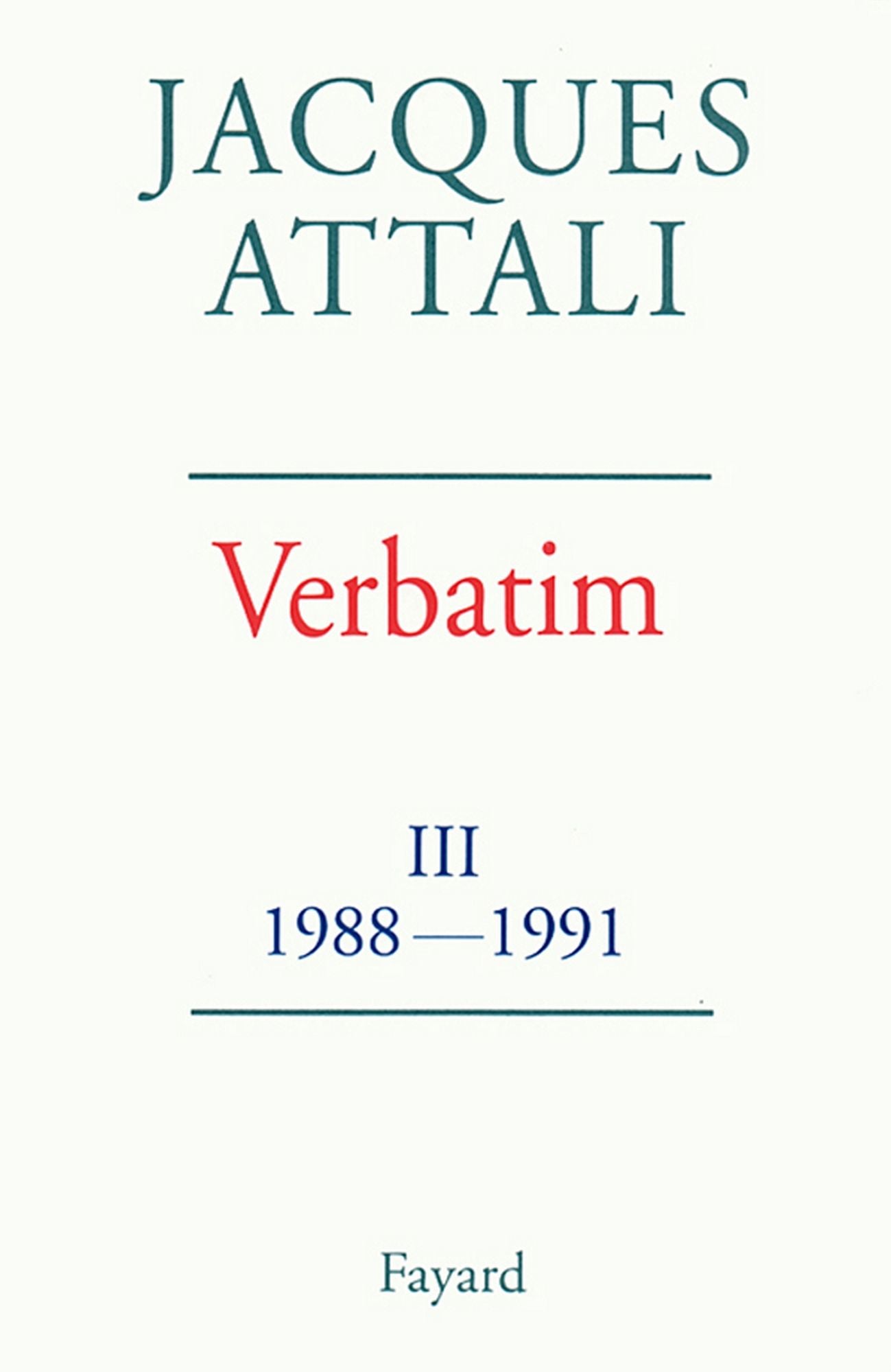 Verbatim: Chronique des années 1988-1991