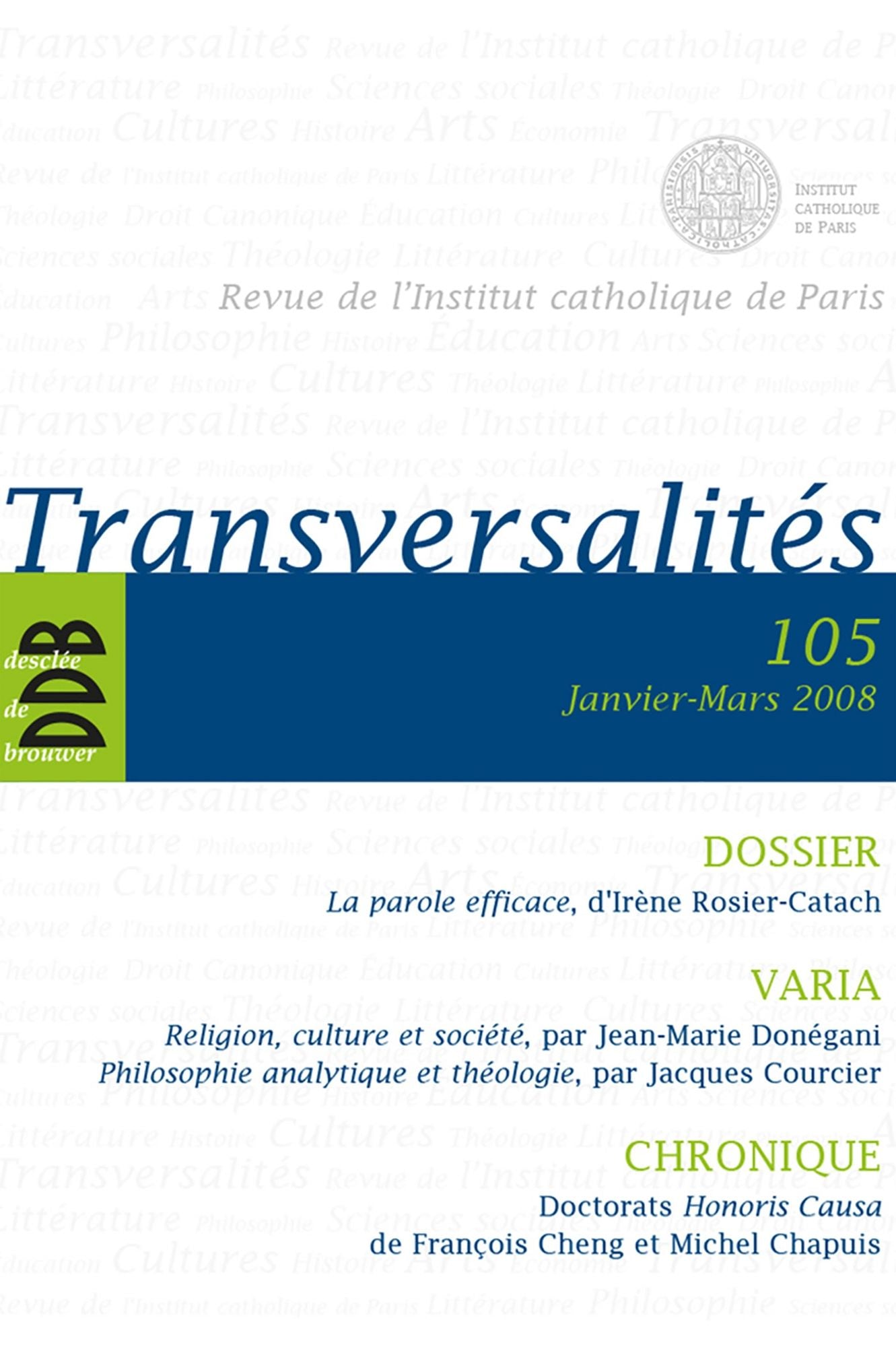 Transversalités nº105
