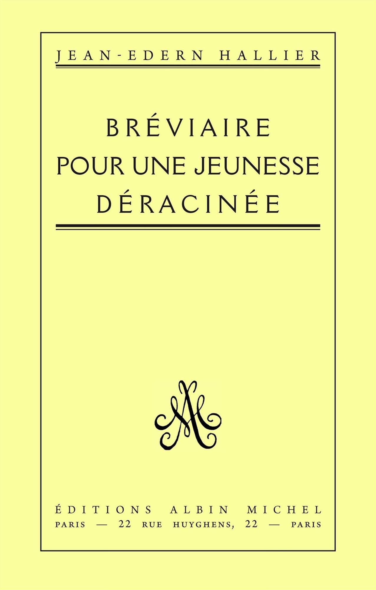 Bréviaire pour une jeunesse déracinée