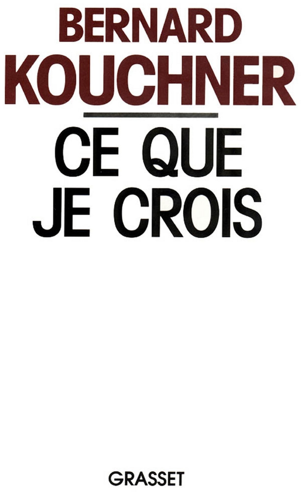 Ce que je crois
