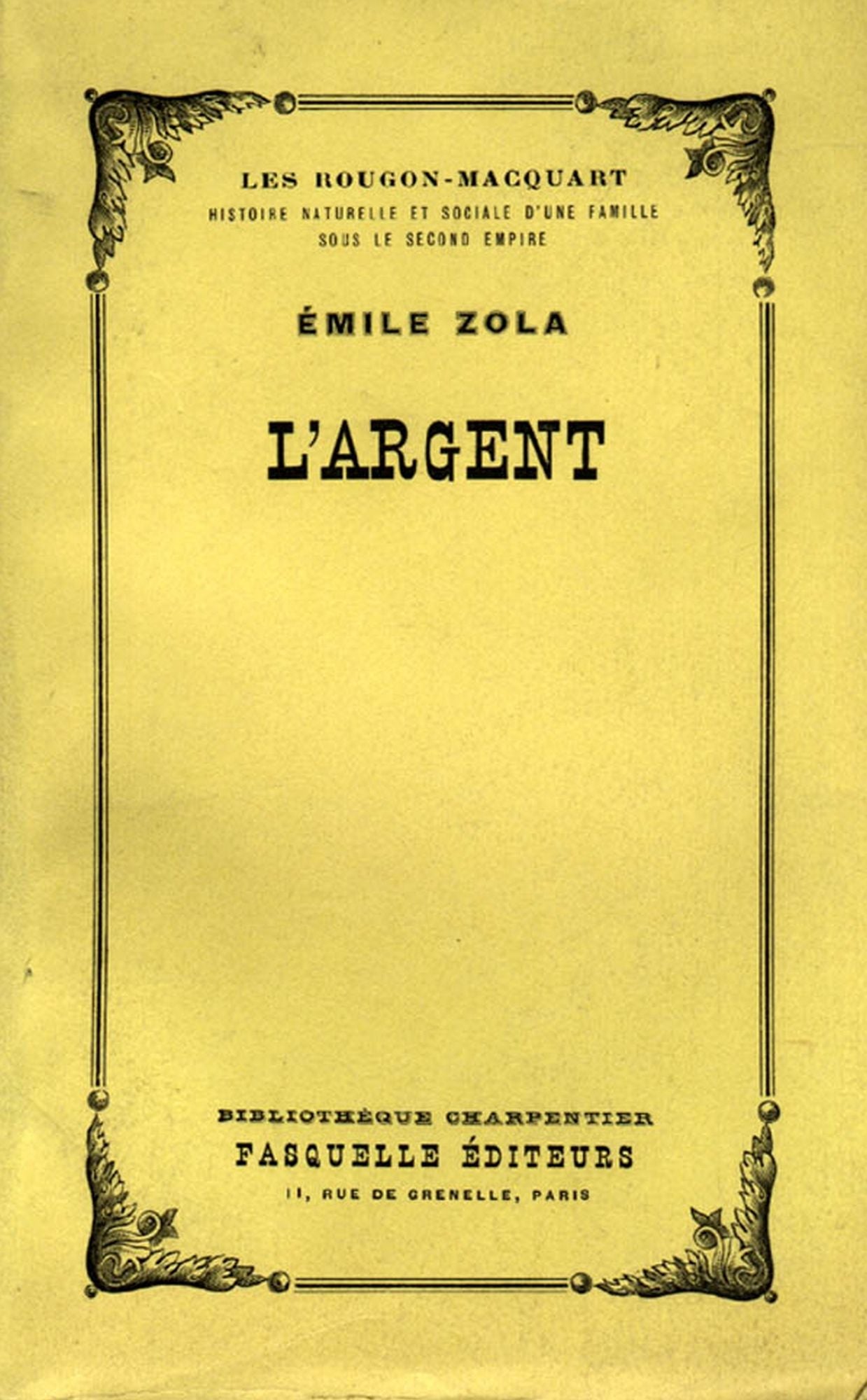 L'argent: Les Rougon-Macquart