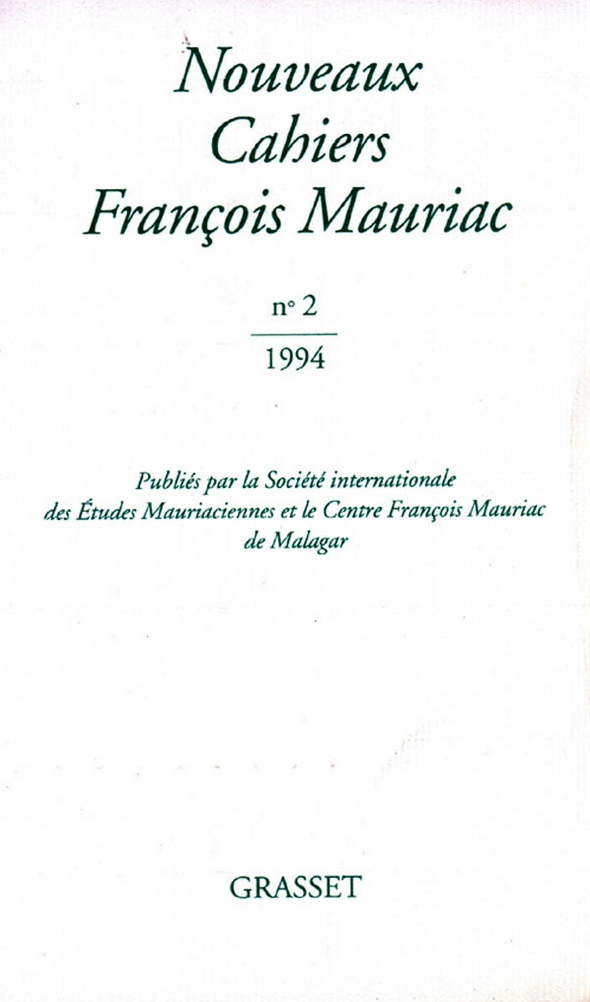 Nouveaux Cahiers Françis Mauriac nº02