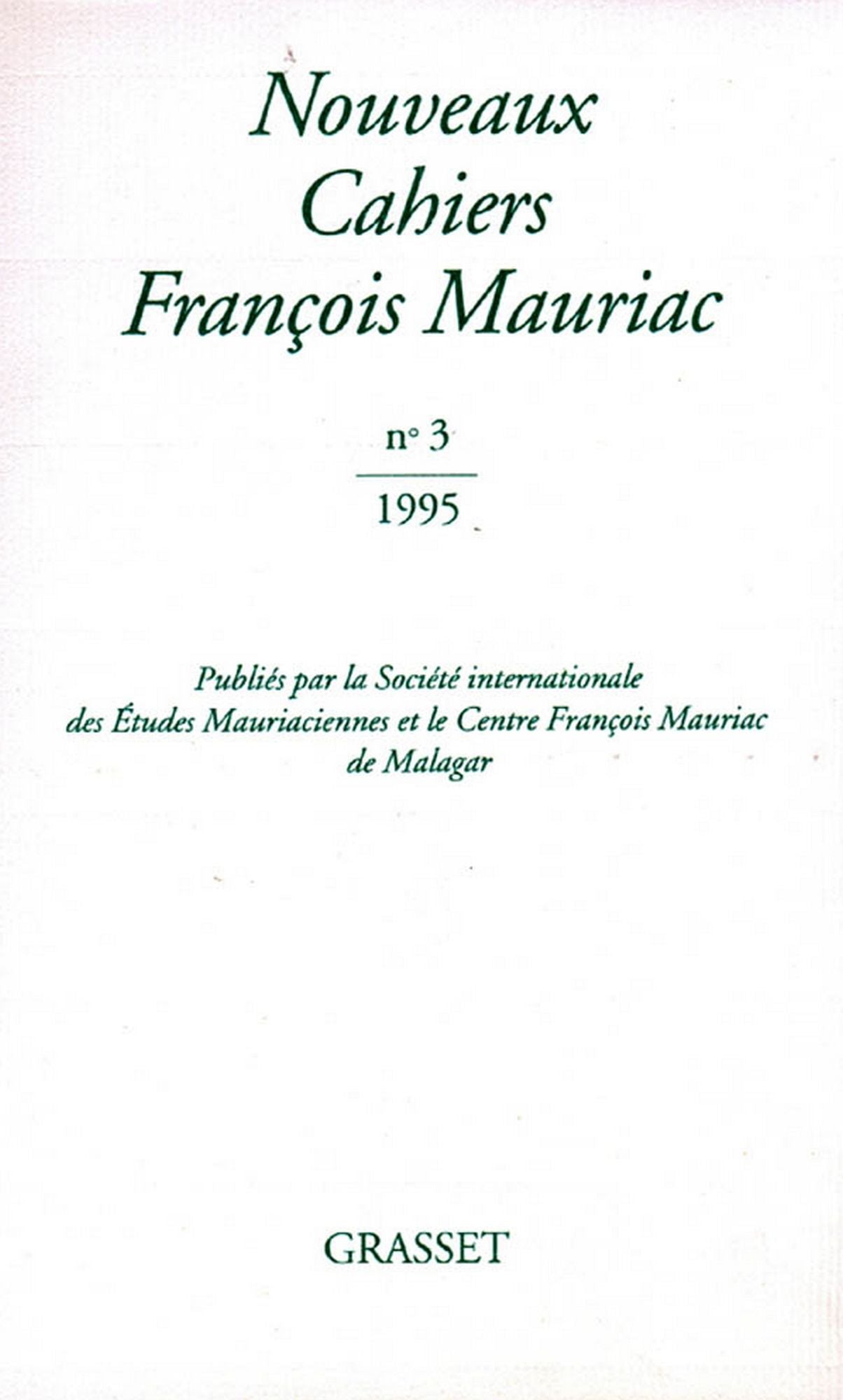 Nouveaux cahiers François Mauriac nº03