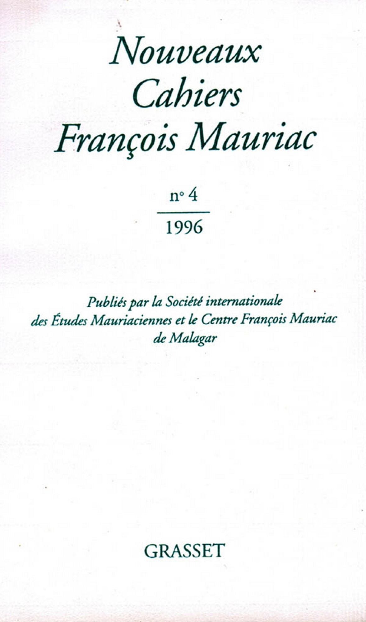 Nouveaux cahiers François Mauriac nº04