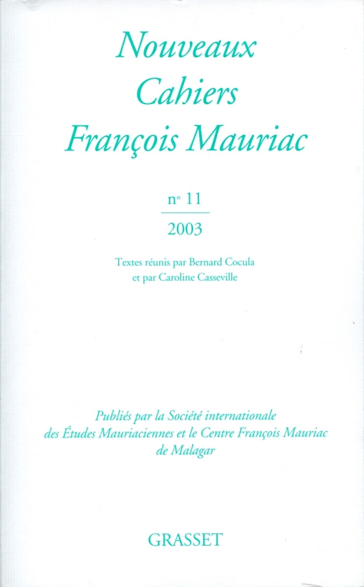 Nouveaux Cahiers Francois Mauriac nº11