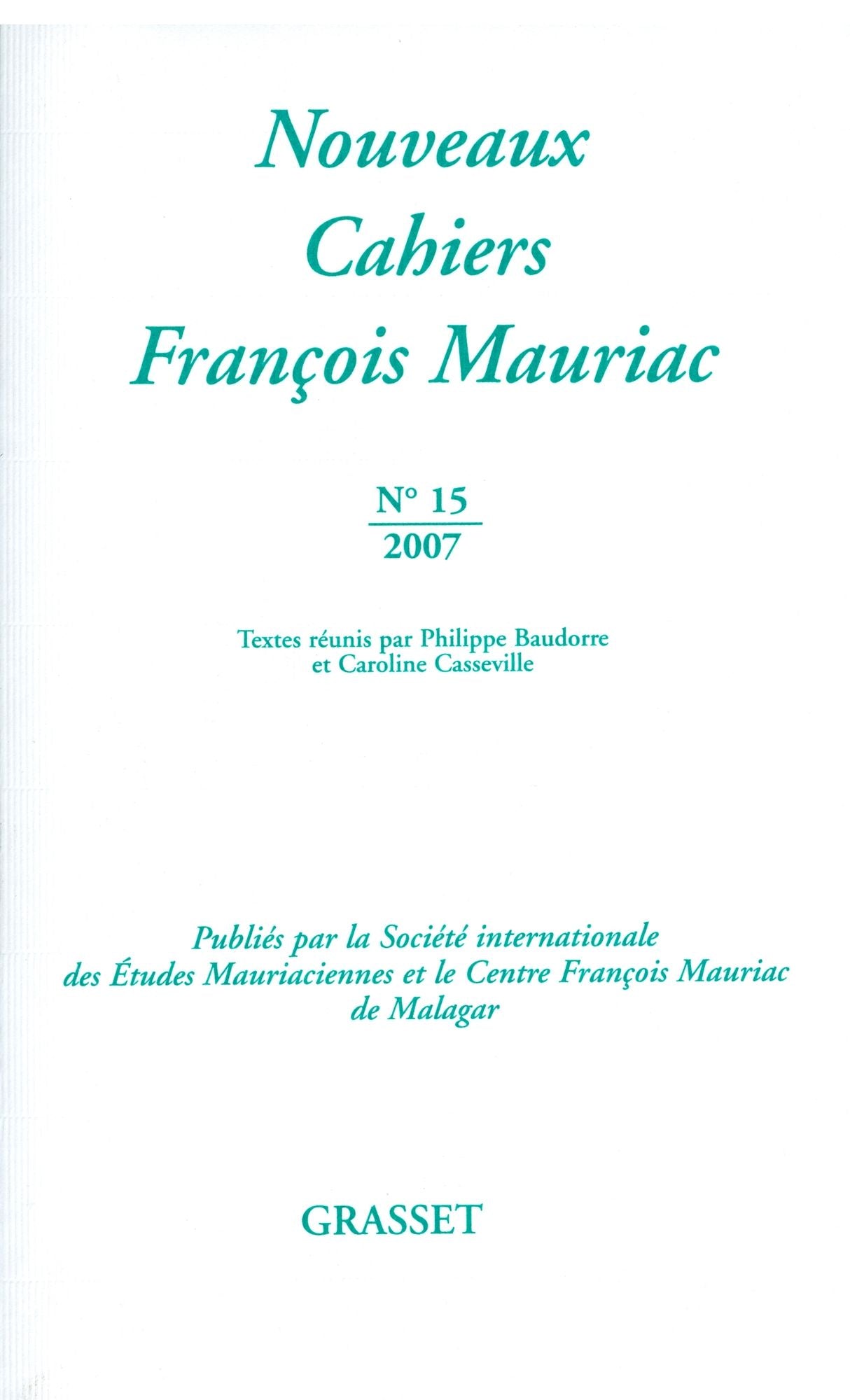 Nouveaux cahiers François Mauriac Nº15