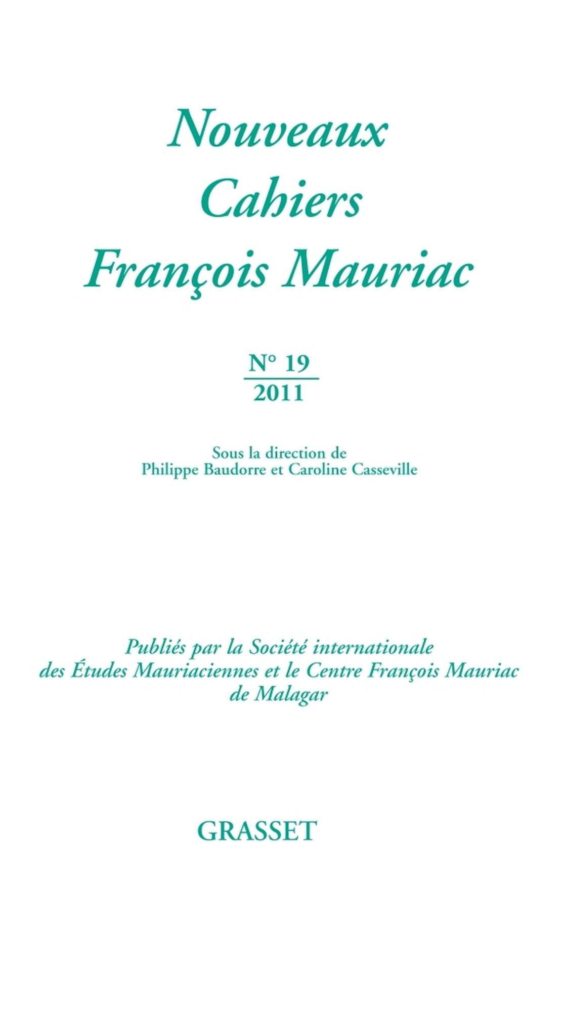 Nouveaux cahiers François Mauriac Nº19