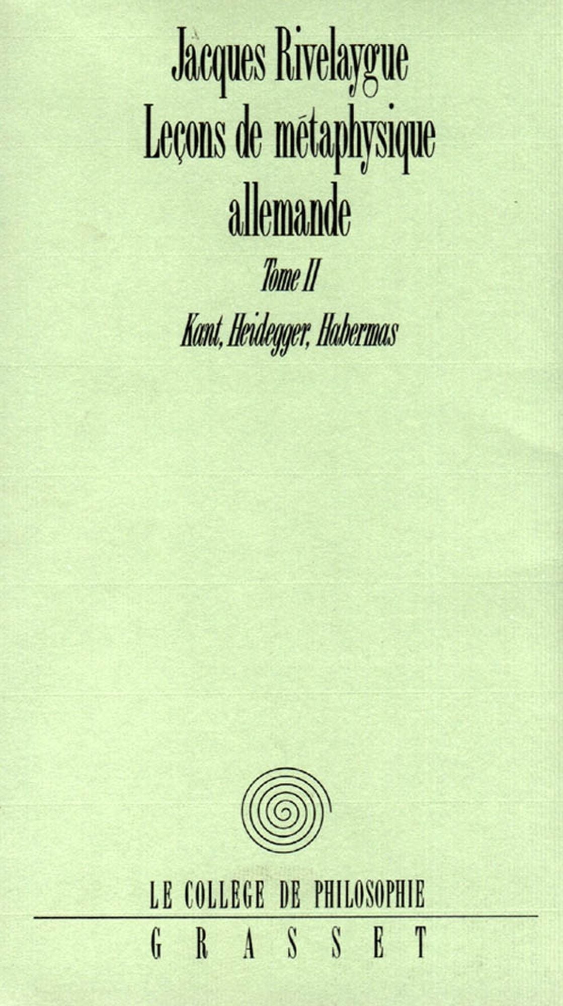 Leçons de métaphysique allemande T02