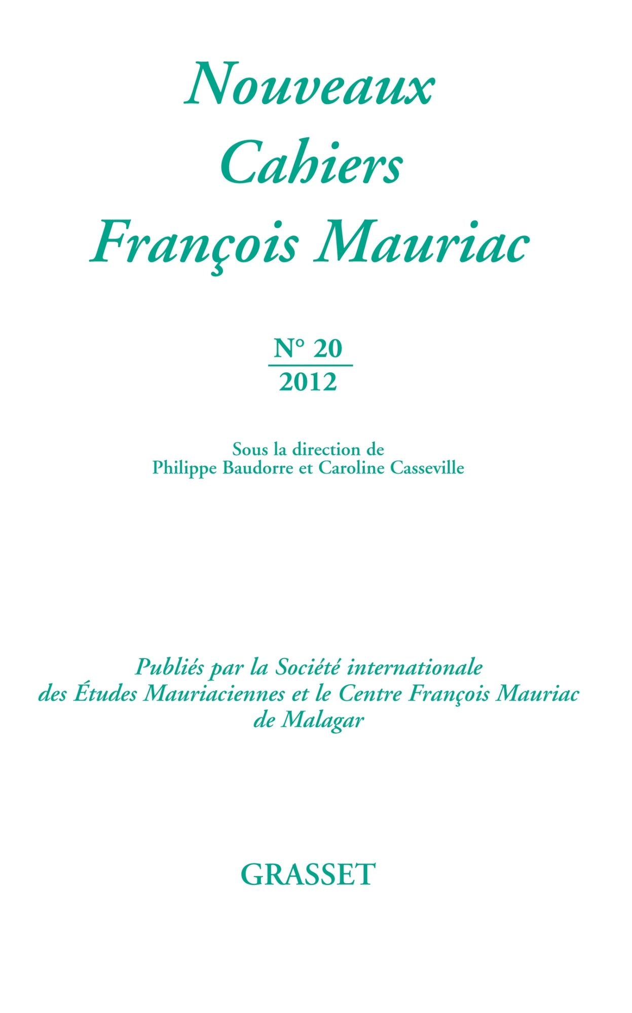Nouveaux cahiers François Mauriac Nº20