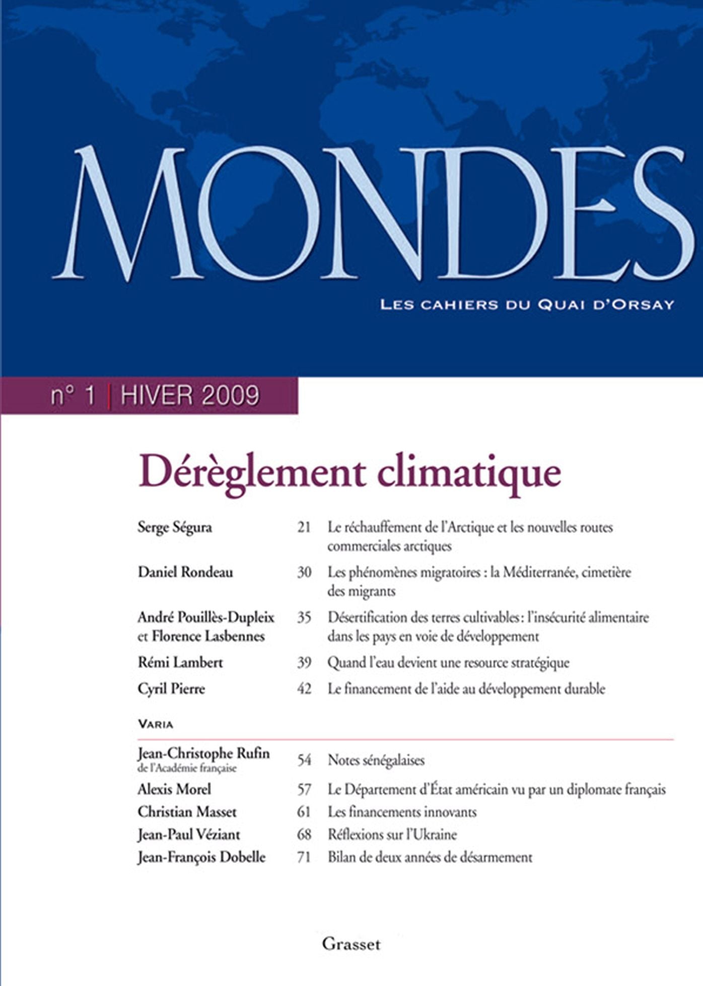 Mondes nº1 - Les cahiers du Quai d'Orsay