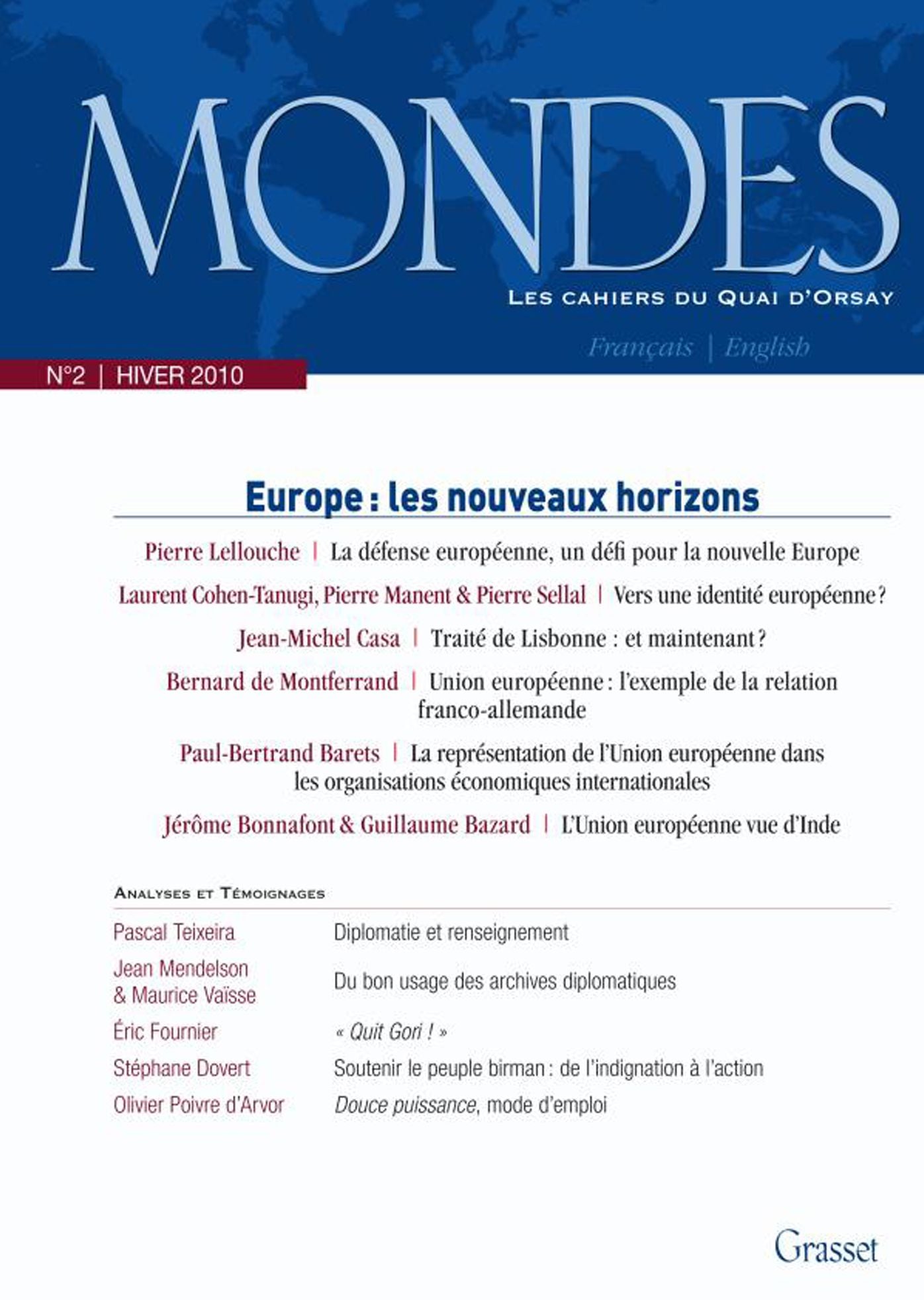 Mondes nº2 - Les cahiers du Quai d'Orsay