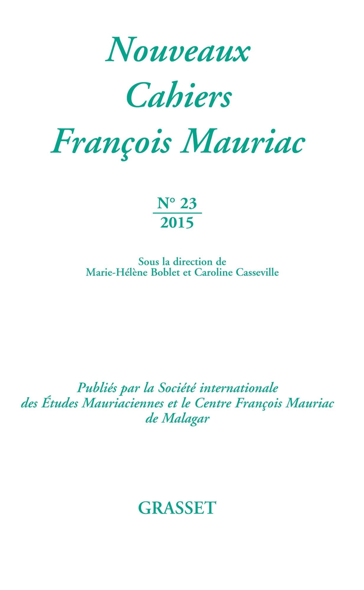 Nouveaux cahiers François Mauriac nº23
