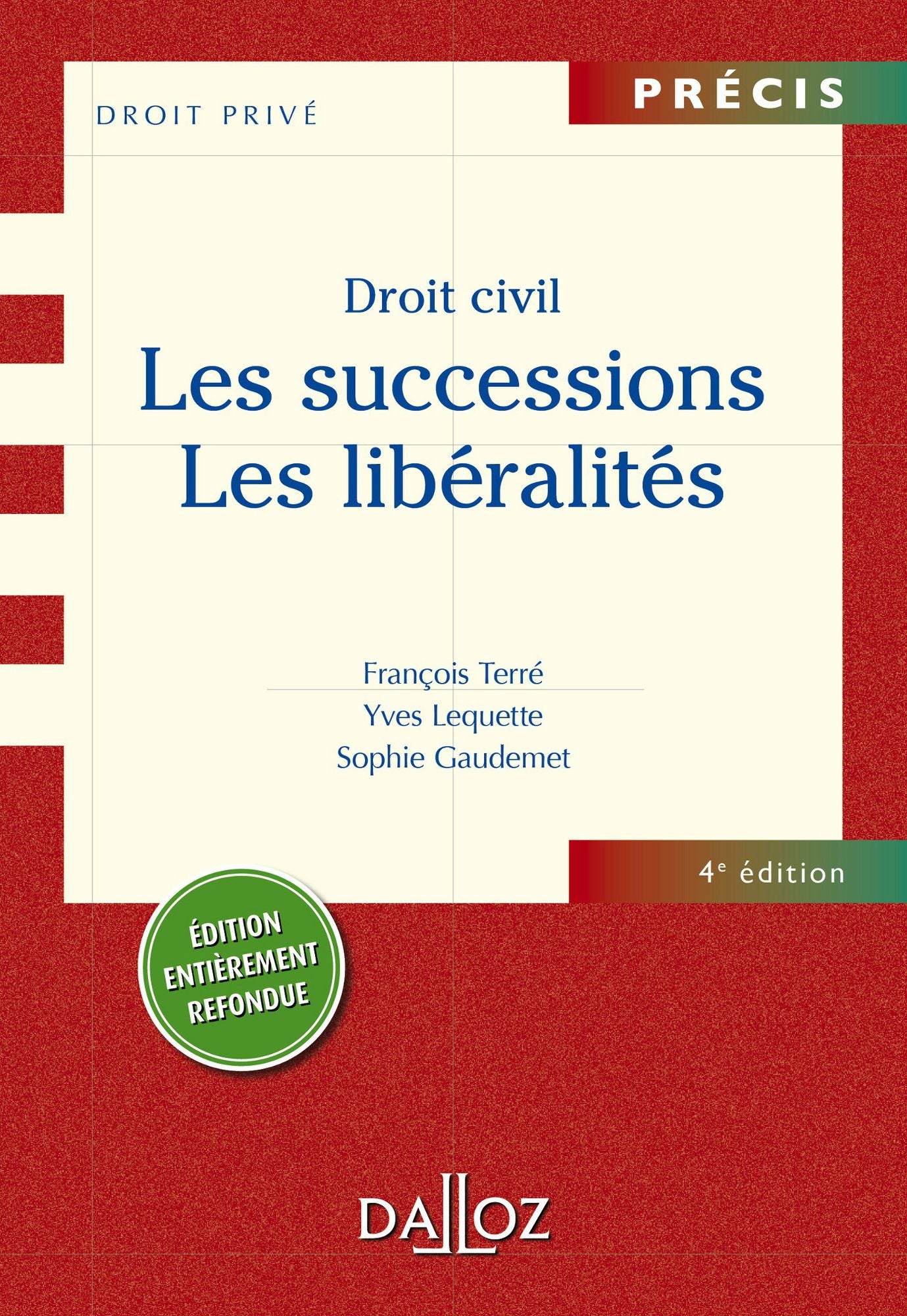 Droit civil. Les successions. Les libéralités