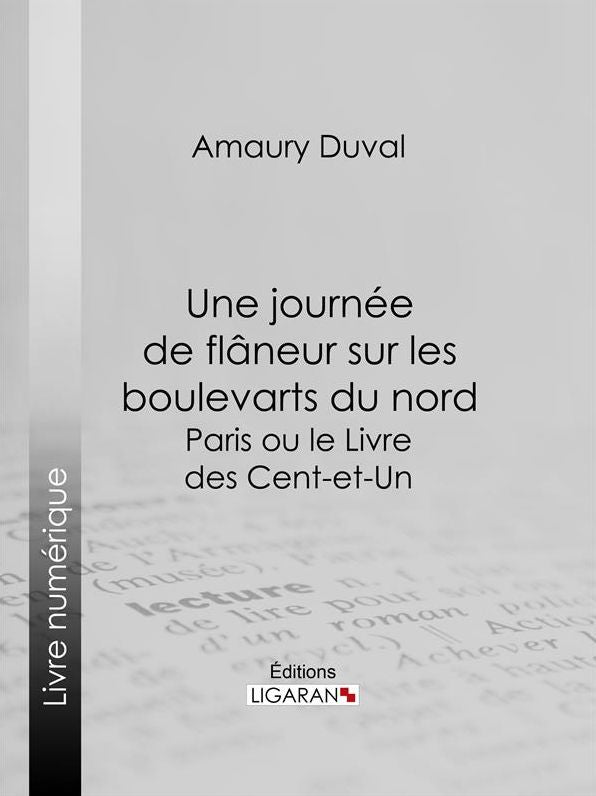 Une journée de flâneur sur les boulevarts du nord: Paris ou le Livre des cent-et-un