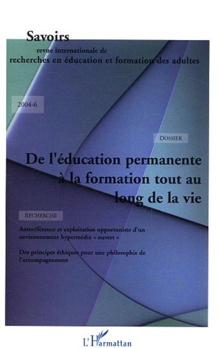 De l'éducation permanente à la formation tout au long de la vie