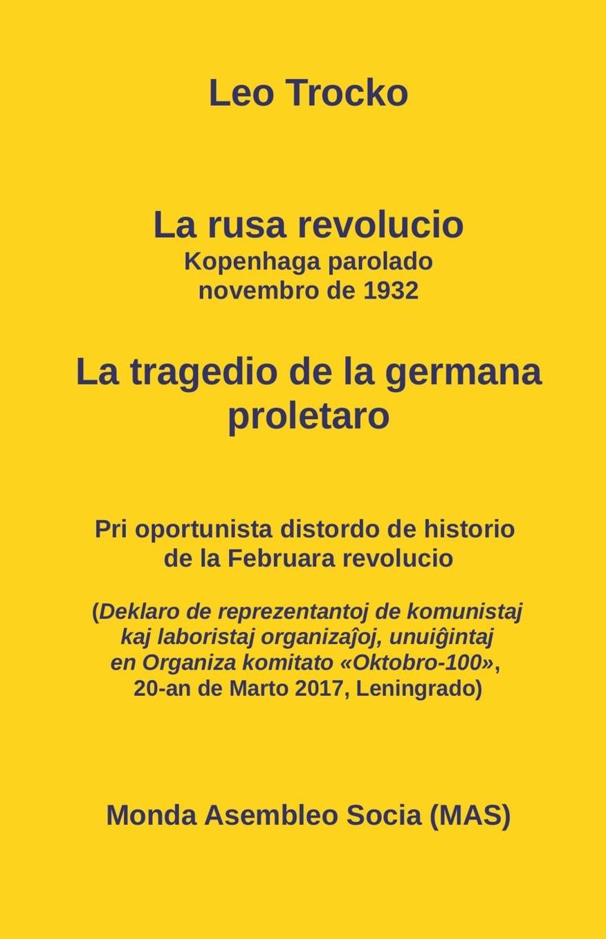 La rusa revolucio. La kopenhaga parolado, novembro 1932. .