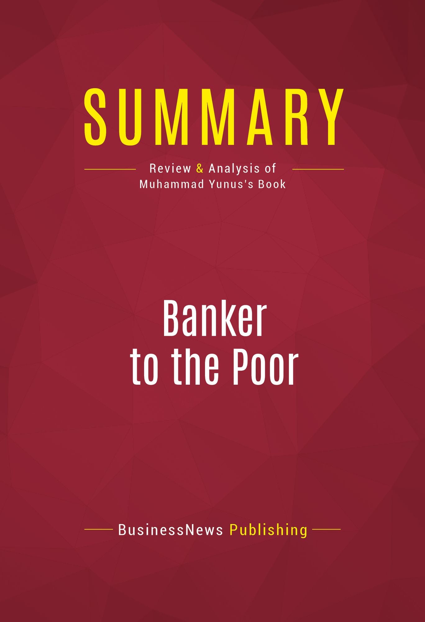 Summary: Banker to the Poor - Muhammad Yunus: Micro-Lending and the Battle Against World Poverty