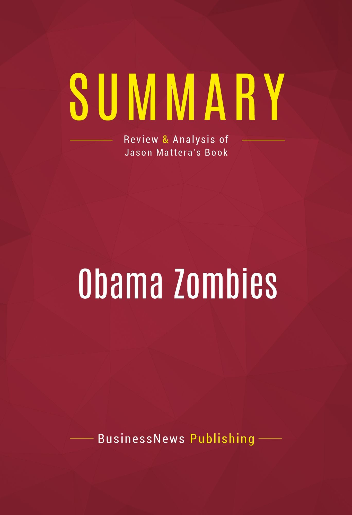 Summary of Obama Zombies: How the Liberal Machine Brainwashed My Generation - Jason Mattera