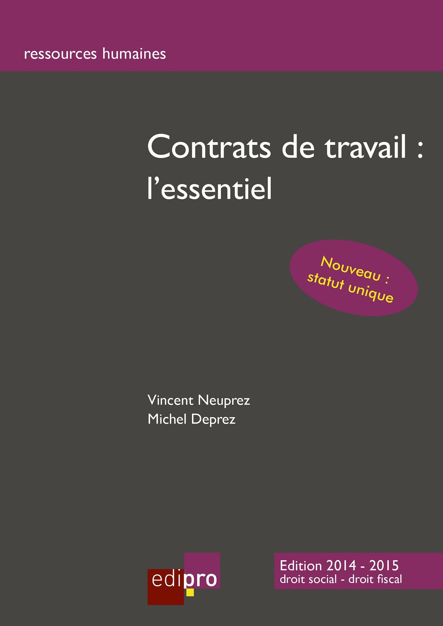 Contrats de travail : l'essentiel: Comprendre les enjeux du droit social et du travail belge dans son contrat