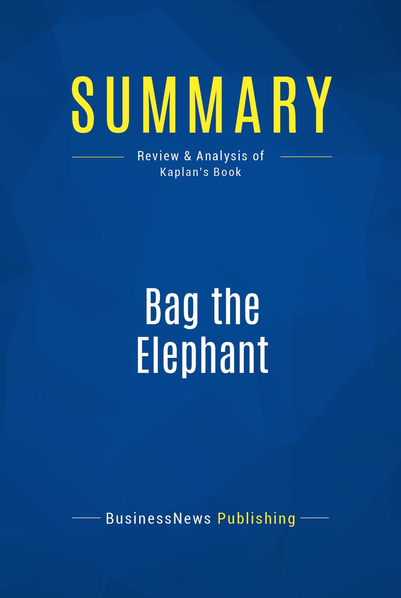 Summary: Bag the Elephant: Review and Analysis of Kaplan's Book