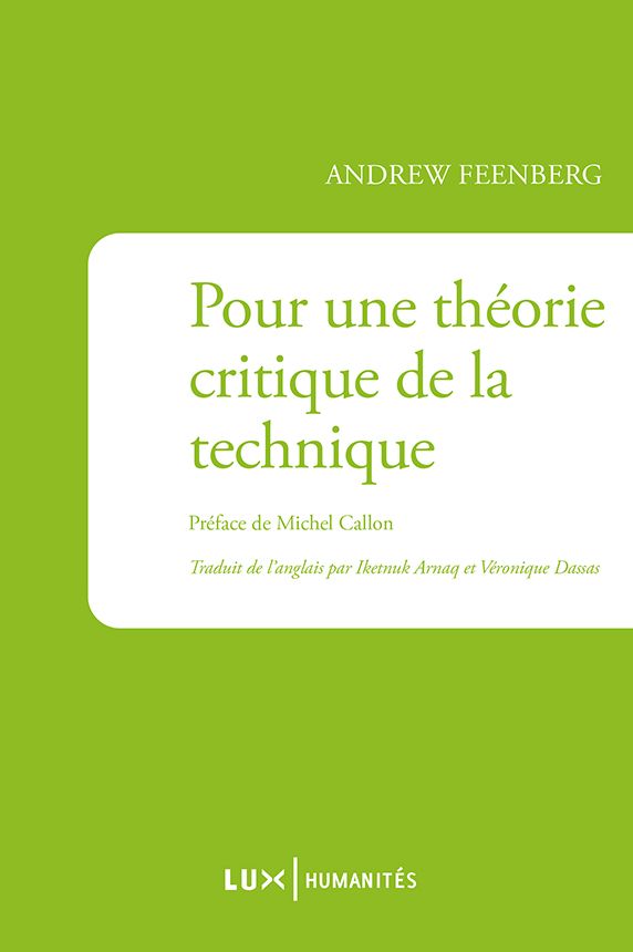 Pour une théorie critique de la technique