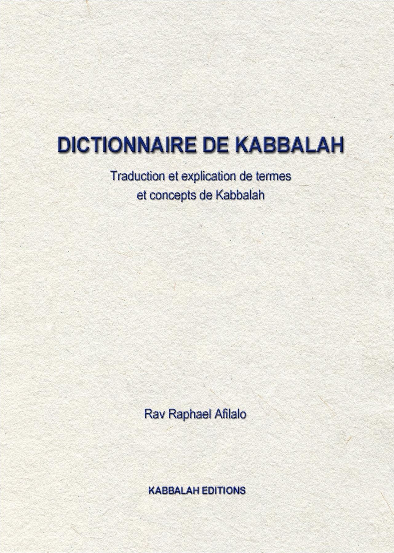 Dictionaire de Kabbalah