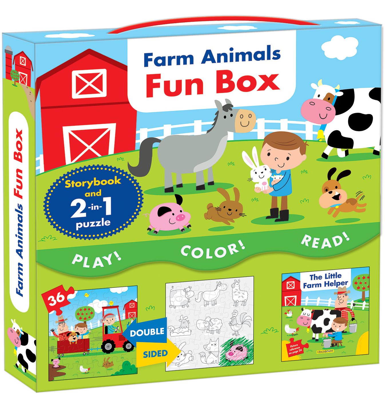 Farm Animals Fun Box: Box with storybook and 2-in-1 puzzle